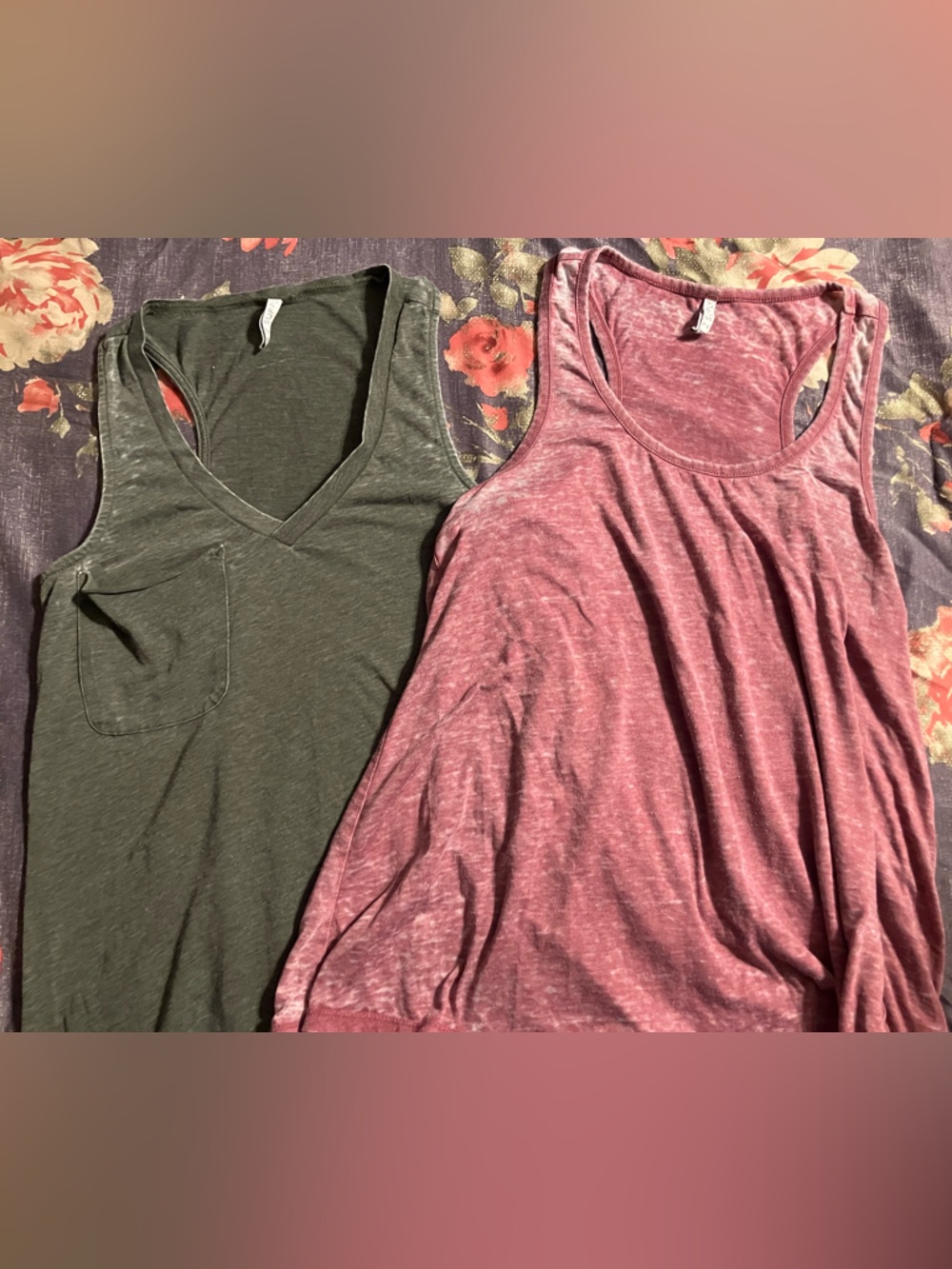 Z Supply Lot of 2 Burnout Racerback Tank Top Set